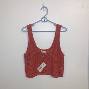 Knit cropped tank top